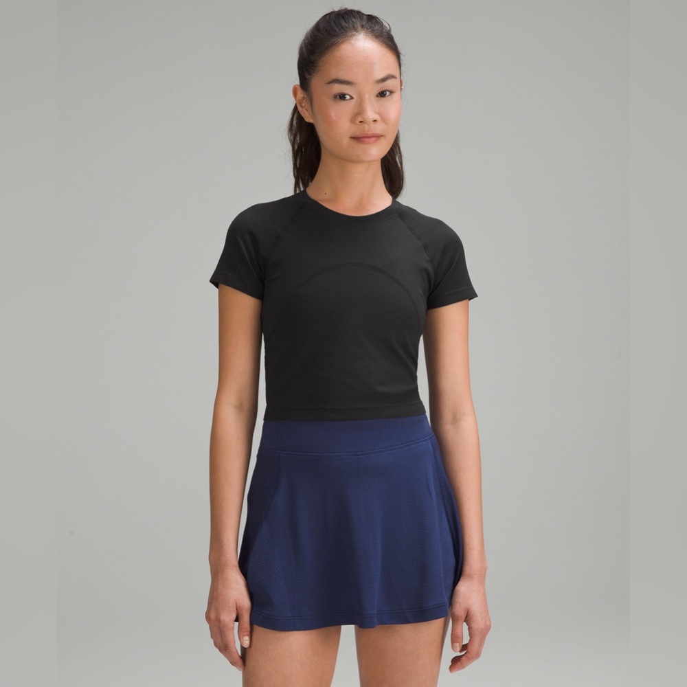 Lululemon  Swiftly Tech Cropped Short-Sleeve Shirt 2.0 Black